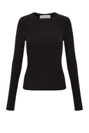Organic Rib Long Sleeve Tee / Black