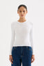 Organic Rib Long Sleeve Tee / White