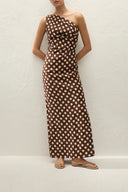 Simona Maxi Dress / Cioccolato Dot