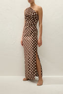 Simona Maxi Dress / Cioccolato Dot
