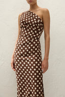 Simona Maxi Dress / Cioccolato Dot