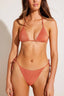 Side Tie Swim Bottom / Terracotta Metallic