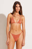 Side Tie Swim Bottom / Terracotta Metallic