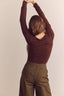 Wool Blend Lightweight Crew Neck / Chestnut