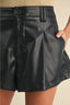 Faux Leather Shorts / Black