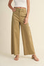 Wide Leg Cotton Pants / Straw