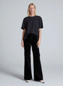 Brighton Wide Leg Velvet Pants / Black