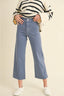 Straight Wide Leg Denim Pants / Blue