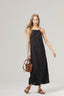 Linen Low Back Dress / Black