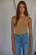 Double Layered Seamless Tank / Taupe