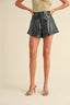 Faux Leather Shorts / Black