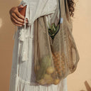 Nylon Mesh Bag / Black & Tan