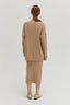 Ribbed Sweater Dress Set / Beige