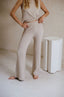 Knit High Waisted Flare Pants / Dove Grey