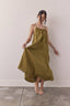 Linen Back Tie Dress / Olive