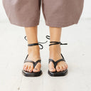 Isla Leather Wrap Sandal / Black