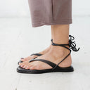 Isla Leather Wrap Sandal / Black
