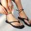 Isla Leather Wrap Sandal / Black