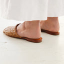 Woven Leather Slide / Miel