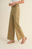 Wide Leg Cotton Pants / Straw