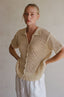 Knit Cotton Blend Shirt / Natural