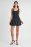 Bubble Hem Mini Dress / Black