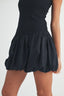 Bubble Hem Mini Dress / Black