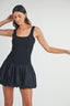 Bubble Hem Mini Dress / Black