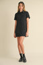 Tweed Collared Mini Dress / Black