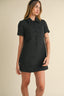 Tweed Collared Mini Dress / Black