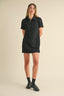 Tweed Collared Mini Dress / Black